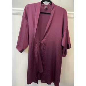 Victoria’s Secret Satin Kimono Robe Tie Close Purple M/L